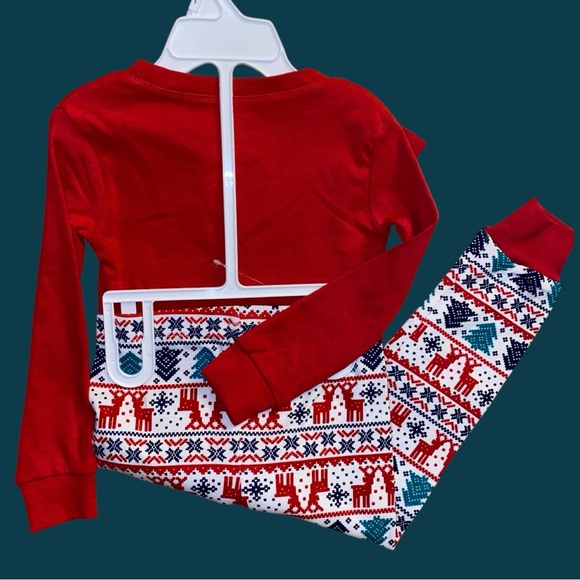NWOT JINGLES & JOY HOLIDAY CREW PJ SET•L/S EMBROIDERED SHIRT•REINDEER PANTS•S/2T - Picture 2 of 12